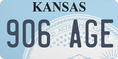 KS license plate 906AGE