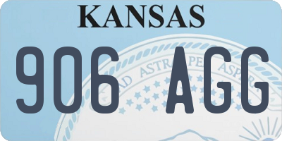 KS license plate 906AGG