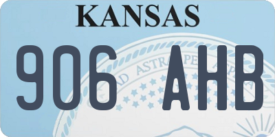 KS license plate 906AHB
