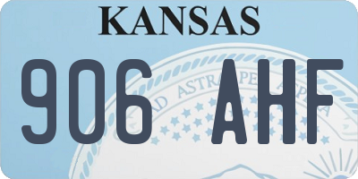 KS license plate 906AHF