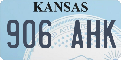 KS license plate 906AHK