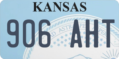 KS license plate 906AHT