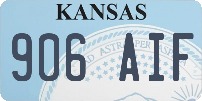KS license plate 906AIF