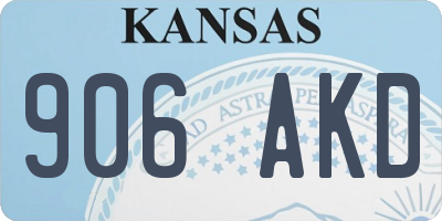 KS license plate 906AKD