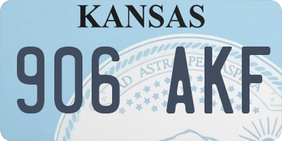 KS license plate 906AKF