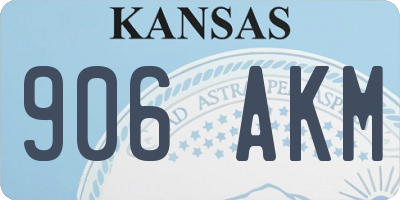 KS license plate 906AKM