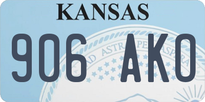 KS license plate 906AKO