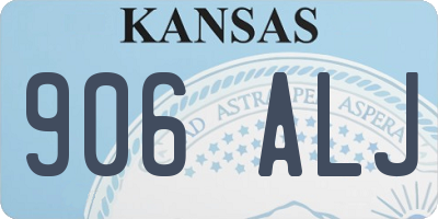KS license plate 906ALJ