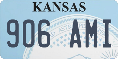 KS license plate 906AMI