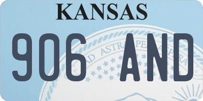KS license plate 906AND