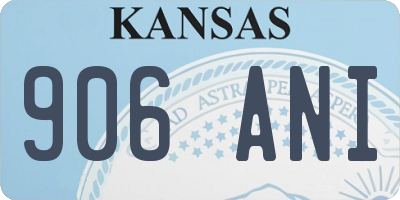 KS license plate 906ANI