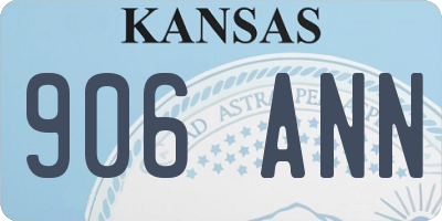 KS license plate 906ANN