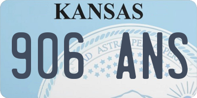 KS license plate 906ANS