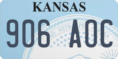 KS license plate 906AOC