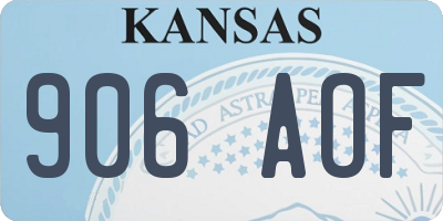 KS license plate 906AOF