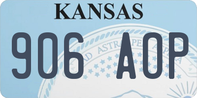 KS license plate 906AOP