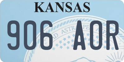 KS license plate 906AOR