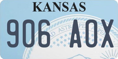 KS license plate 906AOX
