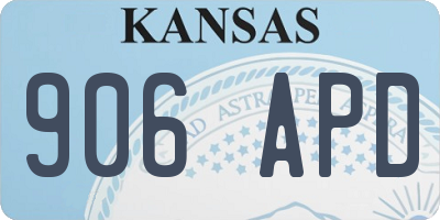 KS license plate 906APD