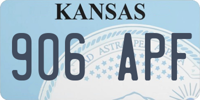 KS license plate 906APF