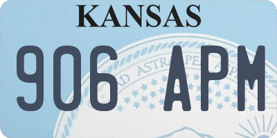 KS license plate 906APM