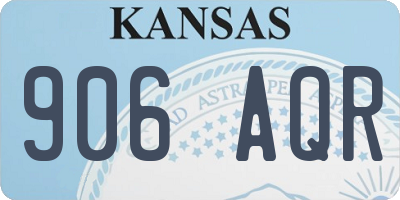 KS license plate 906AQR