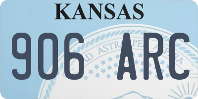 KS license plate 906ARC