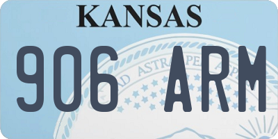 KS license plate 906ARM