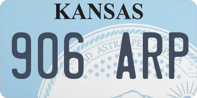 KS license plate 906ARP