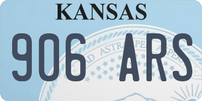 KS license plate 906ARS