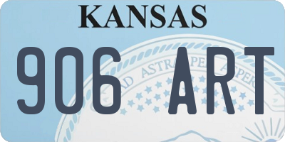 KS license plate 906ART