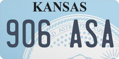 KS license plate 906ASA