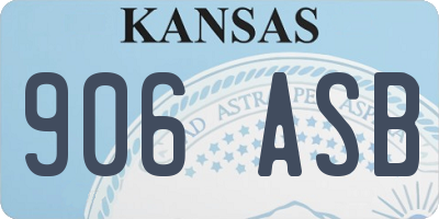 KS license plate 906ASB