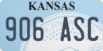 KS license plate 906ASC