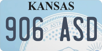 KS license plate 906ASD