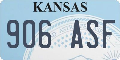 KS license plate 906ASF