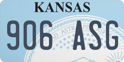 KS license plate 906ASG