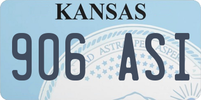 KS license plate 906ASI