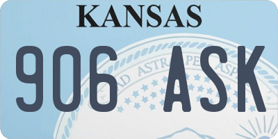 KS license plate 906ASK