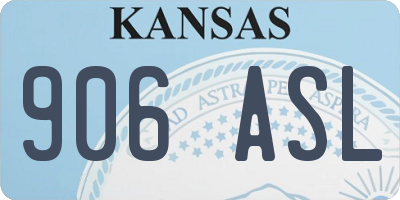 KS license plate 906ASL