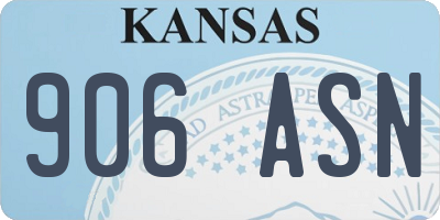 KS license plate 906ASN