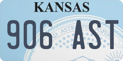 KS license plate 906AST