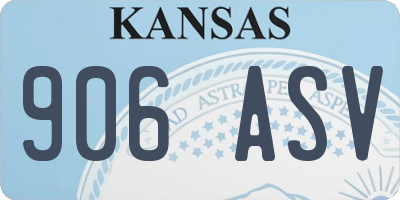 KS license plate 906ASV