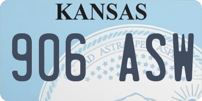 KS license plate 906ASW