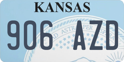 KS license plate 906AZD