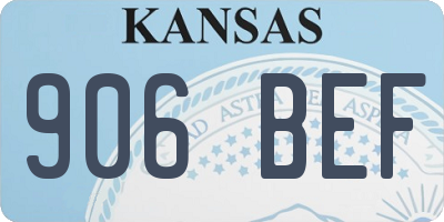 KS license plate 906BEF