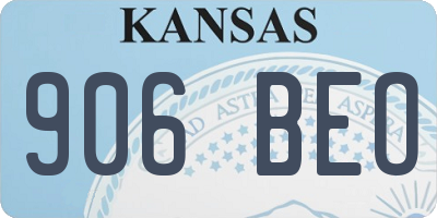 KS license plate 906BEO