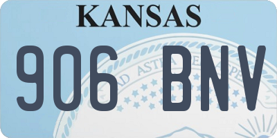 KS license plate 906BNV