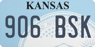 KS license plate 906BSK