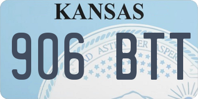 KS license plate 906BTT